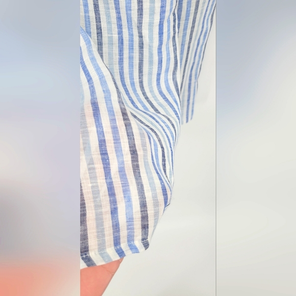 100% Linen Sita Murt Stripe Knee Length Skirt Size 38(4) NWT Retail $200 - Picture 6 of 10
